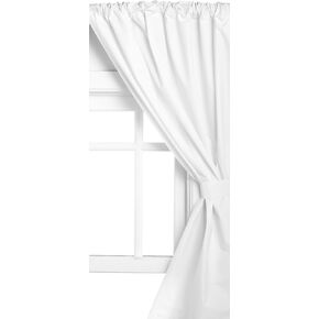 Carnation Home Fashions Vinyl Bathroom Window Curtain, White