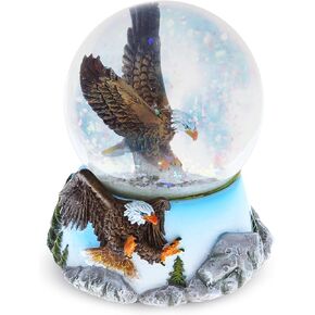 CoTa Global Eagle Snow Globe - Sparkly Water Globe Figurine with Sparkling Glitter, Collectible Novelty Ornament for Home Decor, for Birthdays, Christmas, and Valentine's Day - 65mm