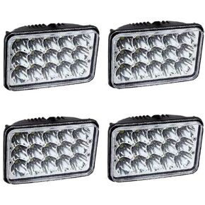 DOT Approved 4PCS LED Headlights Compatible With Western Star 4900 Semi Truck Peterbilt 357 378 4x6" Inch Super Bright Sealed High Low Beam Replacement Kit H4651 H4652 H4656 H4666 H6545 H4642 H4668