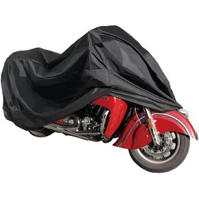 Motorcycle Cover - Universal Motorcycle Protector with Lock-Holes and Storage Bag Season - Waterproof Sun Rain Dust Outdoor Protection - Compatible with Different Motorcycle Model