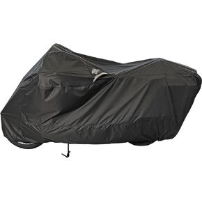 Dowco WeatherAll Plus Motorcycle Cover, Ratchet Attachment, Black Waterproof, Medium [52002-02]