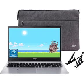 acer Chromebook Laptop for Student and Business - 15.6" HD Display, 13H Long Battery, 4GB RAM, 64GB eMMC, ‎Intel Dual-Core CPU(Up to 2.8G), Notebook with HD Webcam, Chrome OS with Laptop Stand
