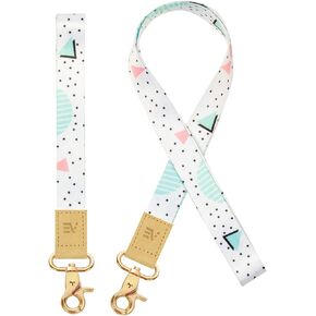 EcoVision Pack of 2 Wrist and Neck Lanyards for ID Badges, Wristlet Keychain Holder Car Key Lanyard for Women and Men