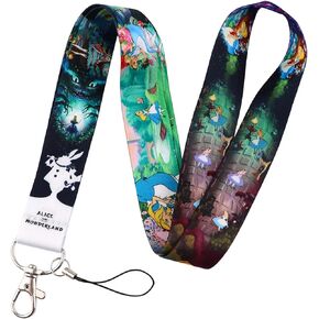 Cartoon Cute Anime Lanyard Keychain, Anime ID Badges Lanyard, Key Lanyard for ID Card Holder, Cell Phone Case