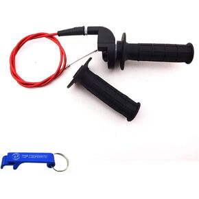 TC-Motor Black Twist Throttle Handle Grips + Red Throttle Cable for Chinese Pit Pro Dirt Bike XR50 CRF50 CRF70 SSR Thumpstar Stomp 50cc 70cc 90cc 110cc 125cc 140cc 150cc 160cc