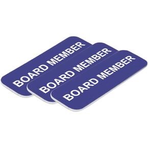 Board Member 1 x 3" Name Tag/Badge, Black, (3 Pack)