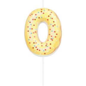 Birthday Candles,Number 0 Candle,Donut Party Decorations for Birthday,Donut Birthday Candles Birthday Candle for Cake,Vibrant and Fun Cake-Topper and Decor, Perfect for Celebrations