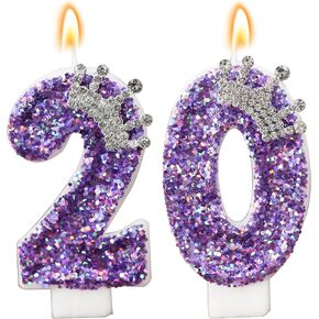 Birthday Number Candles,Pink Crown Birthday Candles for Cake,Glitter Number 0 Candle Cake Topper with Sequins for Girls,Women, Anniversary Celebrations Supplies (Pink 0)