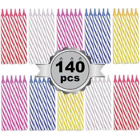 280-Count Birthday Candles - Spiral Candles for Cake or Cupcake - Celebration Candles - Giant Pack for Cakes - Colorful Birthday Candles