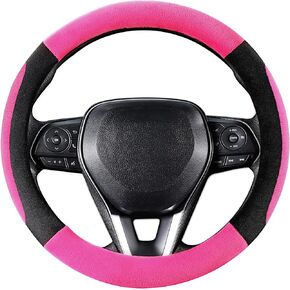 SEG Direct Black Plush Winter Auto Car Steering Wheel Cover Universal 15 inch