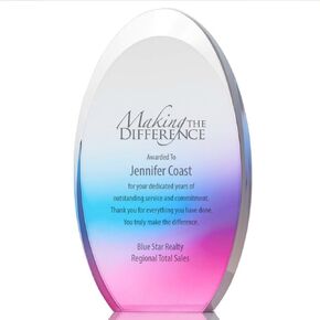 Engraved Ombre Acrylic Trophy - Award Trophy - Personalized Engraving Up to Three Lines and Pre-Written Verse Selection