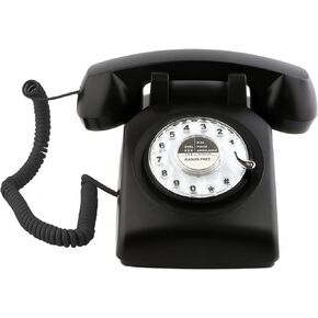 Sangyn Retro Rotary Dial Phone 1960s Style Vintage Telephone Old-Fashioned Desk Landline Phones with Mechanical Ringer for Home Office