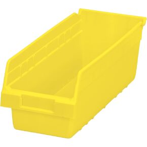 Akro-Mils 30098 ShelfMax Plastic Nesting Shelf Bin Box, 18-Inch Length x 6.75-Inch Width x 6-Inch Height, Clear (10-Pack)