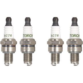 4PK TORCH AC7R Spark Plug Replace for Husqvarna 581362301, for NGK 3066/CMR7H,for Champion 965/RZ7C RZ7CT10, for Brisk TR14C TR14S, for Autolite 4194, for Tanaka 018-16005-20, for Torch CMR7H, OEM