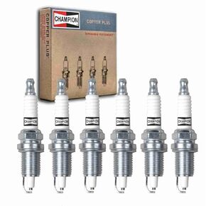 6 pc Champion Copper Plus Spark Plugs compatible with Jeep Cherokee 4.0L L6 1999-2001