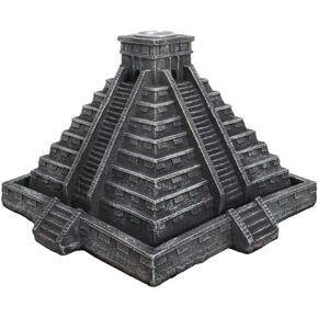 Ebros Gift Temple of Kukulcan Mesoamerican Aztec Step Pyramid of The Sun and Moon Decorative Backflow Incense Cone Burner Holder Figurine