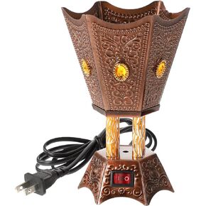 Electric Incense Burner Desktop Electric Censer Plug-in Incense Burner Metal Electric Incense Burner Us Plug (Silver)
