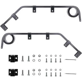 Angle Down Bar Type Truck Mud Flap Hangers Complete Kit, 3 Coiled, 0.640" Square Steel - Pack of 1 Pair Hanger w/All Mounting Brackets & Hardware - for Trucks, semi, Trailers, RVs and More