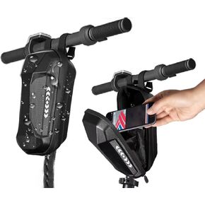 OurLeeme Scooter Bag - Electric Scooter Storage Bag Waterproof EVA Hard Shell Scooter Handlebar Bag Front Bar Hanging Bike Bag for Kinds of Scooters, Bikes (Black, 2L) in Kuwait