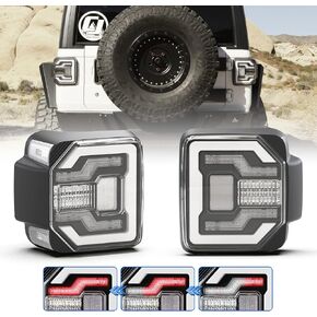 WOLFSTORM LED Tail Lights Fit for 2018 2019 2020 2021 2022 2023 Jeep Wrangler JL/JLU with Dynamic Running Turn Lights Design,2018-2023 Jeep Wrangler JL LED Tail Light Assembly,1 Pair(Clear Lens)