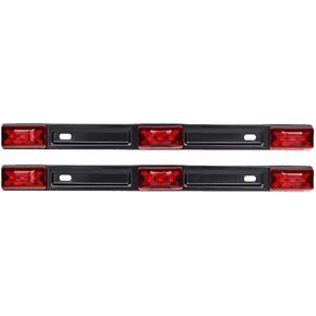 Partsam 2Pcs Truck Trailer ID Light Bar 3-lamp 9 LED [IP67 Submersible] Motorcycle Utility Marine Boat Trailers Identification Running Marker ID Rear Trailer Tail Light Bar