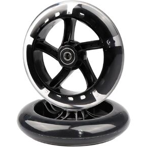 Front/Rear Swing Wiggle Scooter 145mm White Flashing PU Replacement Wheels for 3-Wheeled Y Fliker A3 B3 C3 SP3 F3 Lift Scooter (1)