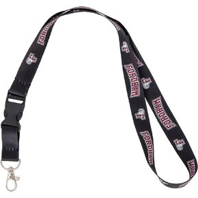 Desert Cactus Fordham University Lanyard FU Rams مفاتيح السيارة حامل شارة الهوية سلسلة مفاتيح قابلة للفصل مشبك مشبك (أسود)