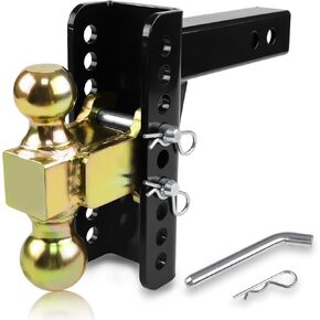 45900 حامل كرة وصلة مقطورة قابل للتعديل، حامل قناة قابل للتعديل مع كرة 2 بوصة وكرة 2-5/16 بوصة، مع ساق 2 بوصة لوصلة أنبوب الاستقبال 2 بوصة × 2 بوصة، 20000 رطل، أقصى ارتفاع 5-1/4 بوصة وقطرات 6 بوصات، أسود in Kuwait