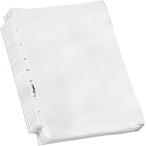 TYH Supplies 400 Pack Mini Sheet Protectors for Binder | 5.5 x 8.5 Inch | Clear Non Glare Standard 7 Hole Plastic Half Page Protectors for Home, Office, and School | Top Loader Plastic Sleeves