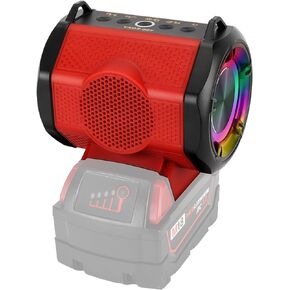 Speaker for Milwaukee M18 18V Lithium-ion Battery, Portable Speaker Wireless with HD Sound, TWS Pairing, BT5.3, Up to 24H Playtime, Jobsite Speakers for Outdoor Travel(Battery Not Included)