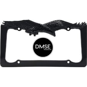 DMSE American Eagle Eagles Bird Universal Metal License Plate Frame Cool Decorative Design for Any Vehicle (Black)