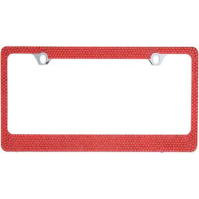BLVD-LPF OBEY YOUR LUXURY Popular Bling 7 Row AB Aurora Borealis Color Crystal Metal Chrome License Plate Frame with Crystal Screw Caps - 1 Frame