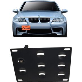 JGR Racing JDM Style Car No Drill Tow Eye Front Bumper Tow Hole Hook License Plate Mount Bracket Holder Relocation Kit for 3 Series 318 320 323 325 328 330 335 316 340 F30 F31 F34 GT 2012+