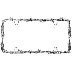 Cruiser Accessories 22230 Barbed Wire II License Plate Frame, Chrome, 1 Frame