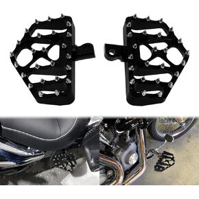 Motorcycle MX Wide Offroad Foot Pegs CNC Passenger Footboards Rear Floorboards Fit For Harley Touring Road King Road Glide Electra Glide Street Glide Sportster Dyna Black