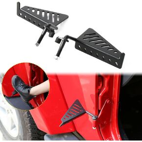 JeCar Exterior Front Foot Pegs Metal Foot Step for 2007-2018 Jeep Wrangler JK JKU, 2018-2020 Jeep Wrangler JL JLU & 2020 Jeep Gladiators JT, Black