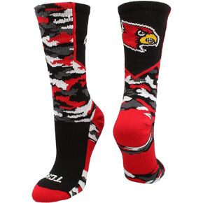 TCK Louisville Cardinals Socks Woodland Camo Crew