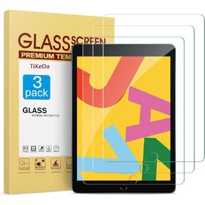 3 Pack Screen Protector for iPad 9th Generation 10.2 Inch iPad 8/7th Gen, Tempered Glass for iPad 9 8 7 (2021/2020/2019) -Model A2602/A2603/ A2270/A2428/ A2197/A2198/A2201