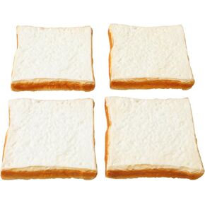 Artificial Bread Slice and Toast 6 Pack Fake Sliced Bread Realistic Fake Food for Display Faux Bread Model for Decoration Faux Food Props