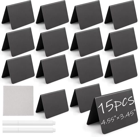 20Pcs 4"x3" Mini Chalkboard Signs for Food, Reusable PVC Food Labels, Reserved Table Signs for Party Buffet, Birthdays, Bakery, Weddings Table Numbers, Buffet Display, Place Cards, Name Tag in Saudi Arabia