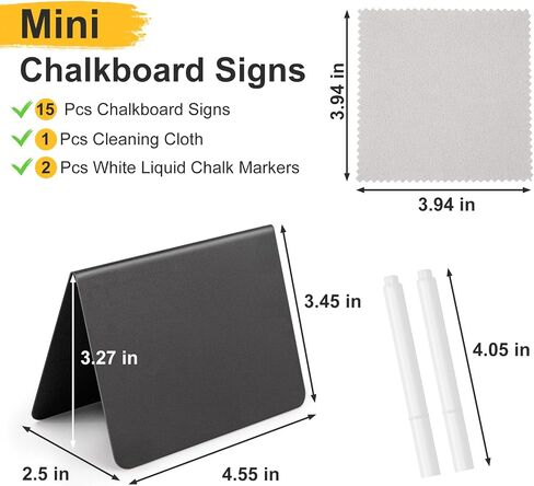 20Pcs 4"x3" Mini Chalkboard Signs for Food, Reusable PVC Food Labels, Reserved Table Signs for Party Buffet, Birthdays, Bakery, Weddings Table Numbers, Buffet Display, Place Cards, Name Tag in Saudi Arabia