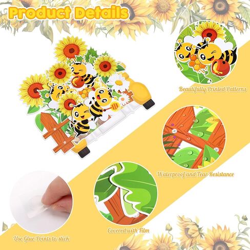104 Pcs Classroom Tree Bulletin Board Set Bee Sunflower Bulletin Boards Decoration Cutouts Spring Summer Tree Bulletin Board Leaves Cutout for Classroom Window Wall Home Office School Decor in Saudi Arabia