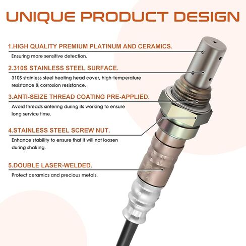 234-5010 مستشعر الأكسجين نسبة الهواء إلى الوقود مستشعر O2 مناسب لسيارة Honda Accord Odyssey Pilot Ridgeline Acura MDX RL TL Saturn VUE 36531-RCA-A01، 36531-RDM-A01، 36531-RDJ-A01، 12581687، 12581688 in Kuwait