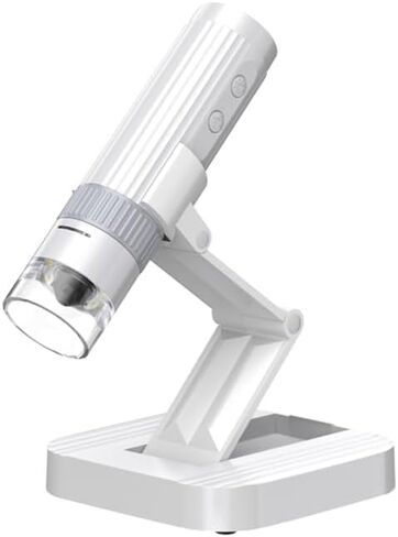 مجهر رقمي USB (لون أبيض تكبير 50X-1000X HD، اتصال USB سلكي، 8 مصابيح LED، مكبر محمول، مجهر USB محمول للعملات المعدنية لأجهزة الكمبيوتر التي تعمل بنظام Windows وiOS (بدون وظيفة لاسلكية) in Kuwait