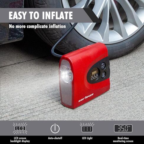 CARTMAN Tire Inflator Portable Air Pump for Car Tires, 12V DC Auto Tire Pump with Digital Pressure Gauge in Saudi Arabia