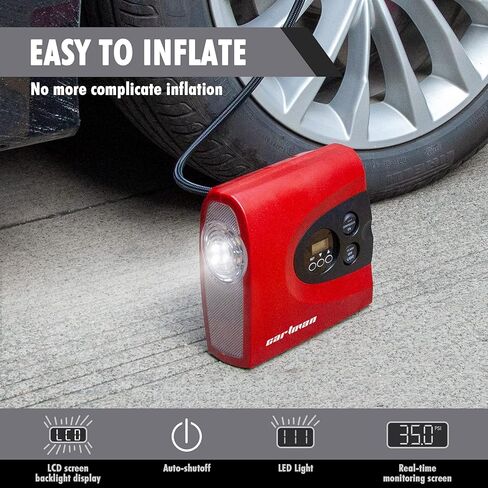 CARTMAN Tire Inflator Portable Air Pump for Car Tires, 12V DC Auto Tire Pump with Digital Pressure Gauge in Saudi Arabia