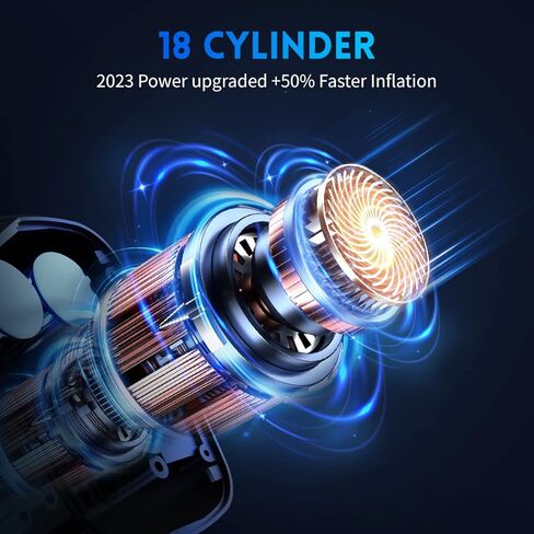 Tire Inflator Portable Air Compressor 150PSI Electric Air Pump for Car Tires, 2X Faster Inflation Cordless Air Compressor with Digital Pressure Gauge for Cars, Motorcycle, Bike, Ball in Kuwait