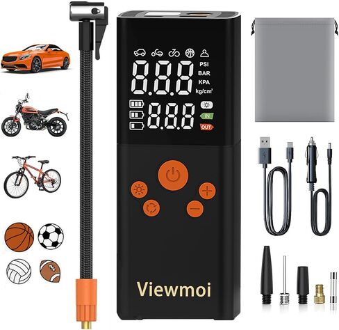 Tire Inflator Portable Air Compressor, 2X Faster Inflation & 150PSI Cordless Smart Air inflator, Portable Tire Pump with LED Light for Car Bike Motor Ball in Saudi Arabia