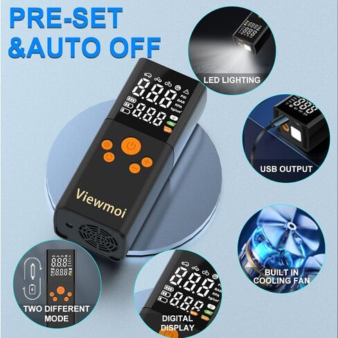 Tire Inflator Portable Air Compressor, 2X Faster Inflation & 150PSI Cordless Smart Air inflator, Portable Tire Pump with LED Light for Car Bike Motor Ball in Saudi Arabia