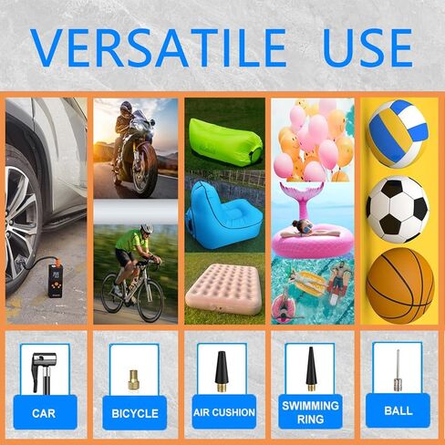 Tire Inflator Portable Air Compressor, 2X Faster Inflation & 150PSI Cordless Smart Air inflator, Portable Tire Pump with LED Light for Car Bike Motor Ball in Saudi Arabia